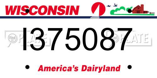 I375087 Wisconsin License Plate