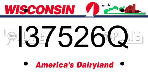I37526Q Wisconsin License Plate
