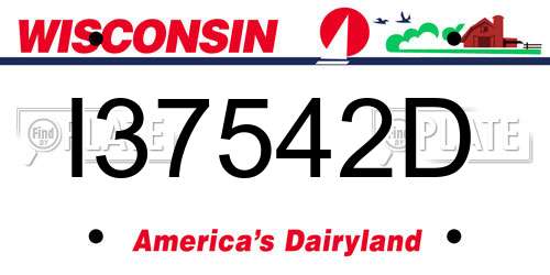 I37542D Wisconsin License Plate