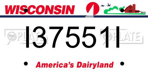 I37551I Wisconsin License Plate
