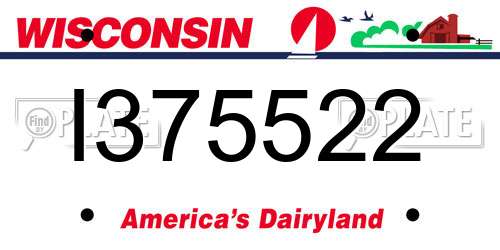 I375522 Wisconsin License Plate
