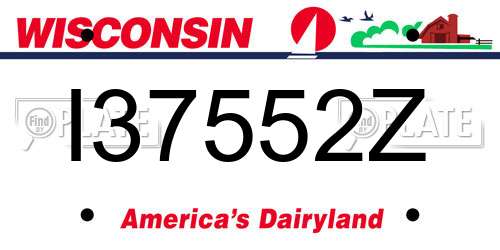 I37552Z Wisconsin License Plate