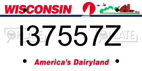 I37557Z Wisconsin License Plate