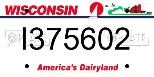 I375602 Wisconsin License Plate