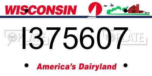 I375607 Wisconsin License Plate