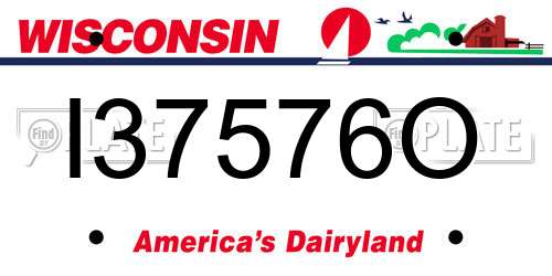 I37576O Wisconsin License Plate