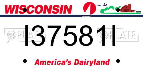 I37581I Wisconsin License Plate
