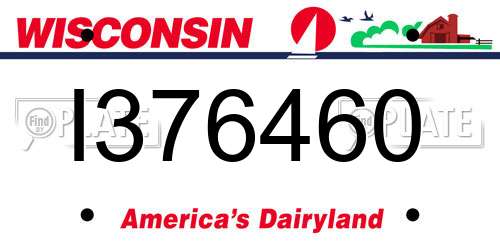 I376460 Wisconsin License Plate