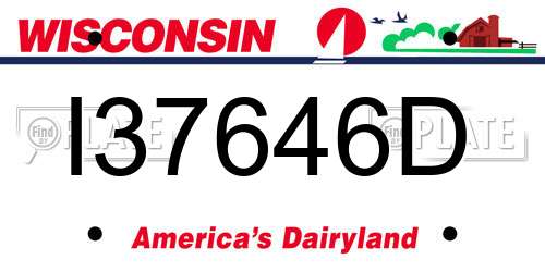 I37646D Wisconsin License Plate