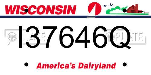 I37646Q Wisconsin License Plate