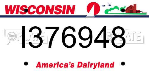 I376948 Wisconsin License Plate