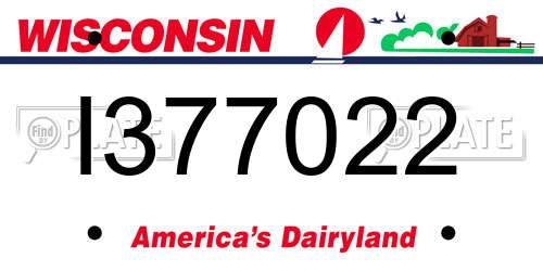I377022 Wisconsin License Plate