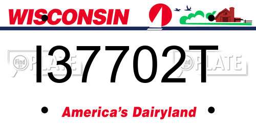 I37702T Wisconsin License Plate