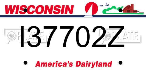 I37702Z Wisconsin License Plate