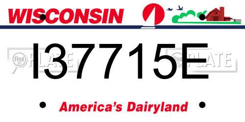 I37715E Wisconsin License Plate