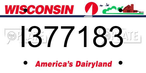 I377183 Wisconsin License Plate