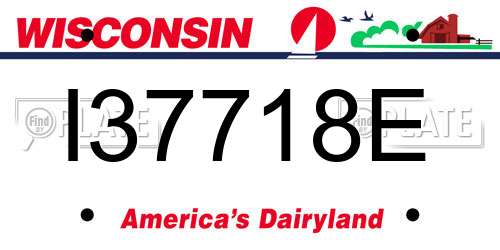 I37718E Wisconsin License Plate