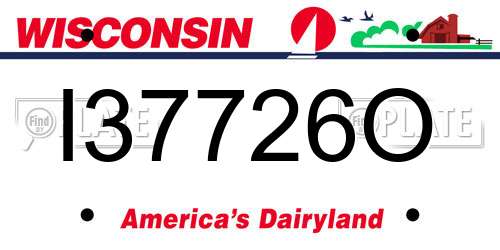 I37726O Wisconsin License Plate