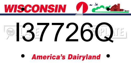 I37726Q Wisconsin License Plate