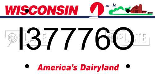 I37776O Wisconsin License Plate