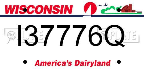 I37776Q Wisconsin License Plate