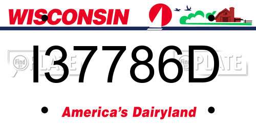 I37786D Wisconsin License Plate