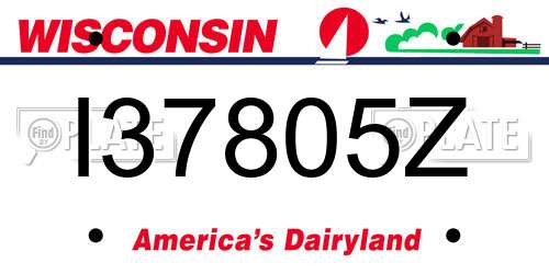 I37805Z Wisconsin License Plate