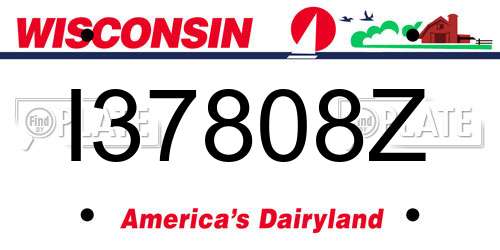 I37808Z Wisconsin License Plate