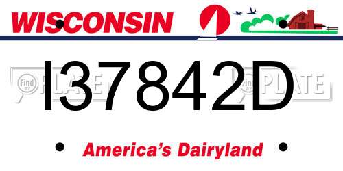 I37842D Wisconsin License Plate