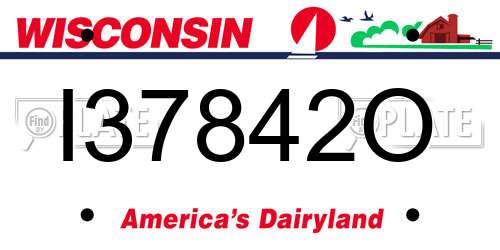 I37842O Wisconsin License Plate