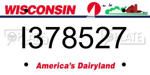 I378527 Wisconsin License Plate