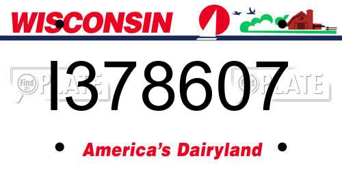 I378607 Wisconsin License Plate