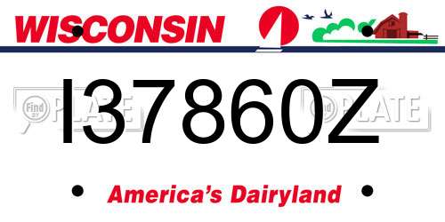 I37860Z Wisconsin License Plate