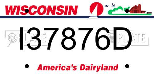I37876D Wisconsin License Plate