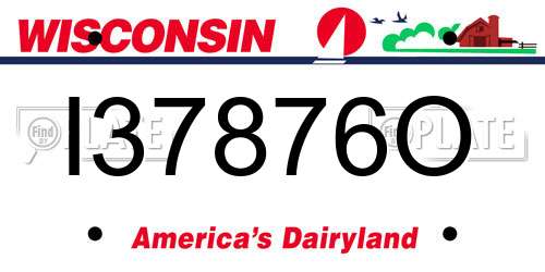 I37876O Wisconsin License Plate