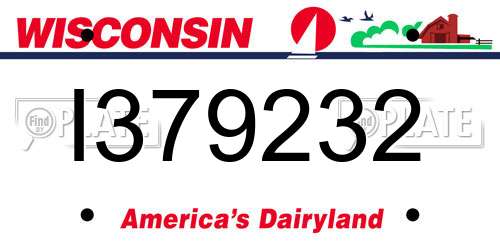 I379232 Wisconsin License Plate