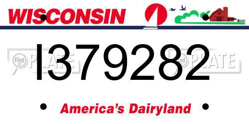 I379282 Wisconsin License Plate