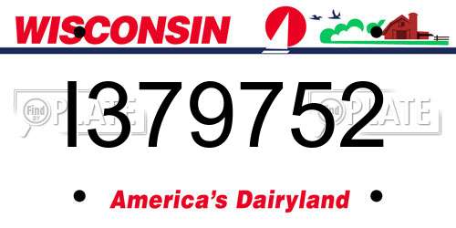 I379752 Wisconsin License Plate