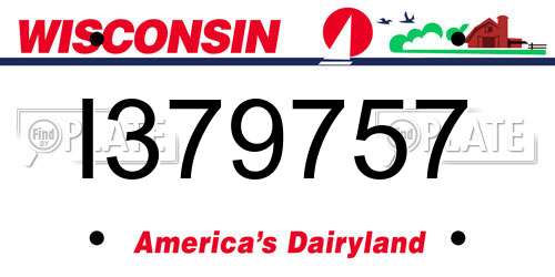 I379757 Wisconsin License Plate