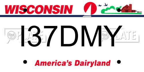 I37DMY Wisconsin License Plate