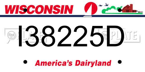 I38225D Wisconsin License Plate