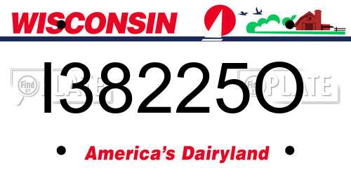 I38225O Wisconsin License Plate
