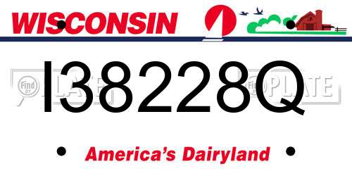 I38228Q Wisconsin License Plate