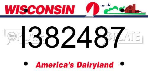 I382487 Wisconsin License Plate