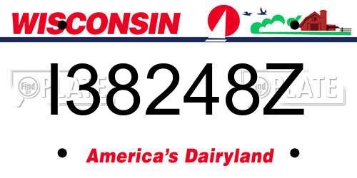 I38248Z Wisconsin License Plate
