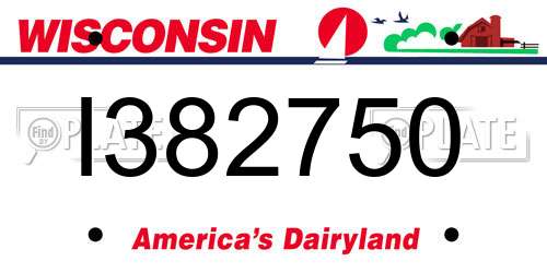 I382750 Wisconsin License Plate