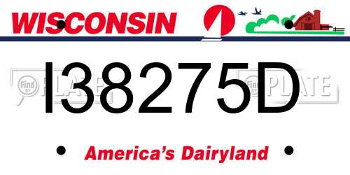 I38275D Wisconsin License Plate