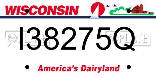 I38275Q Wisconsin License Plate