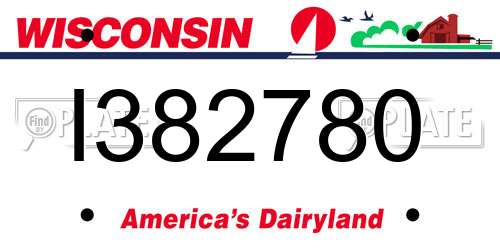 I382780 Wisconsin License Plate