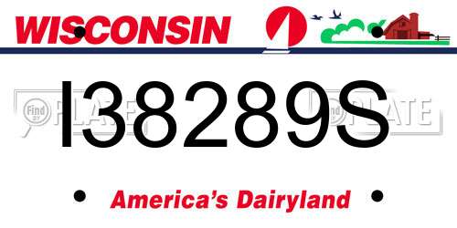 I38289S Wisconsin License Plate